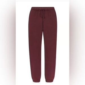 Skims Cotton Fleece Joggers. Oxblood Size Small